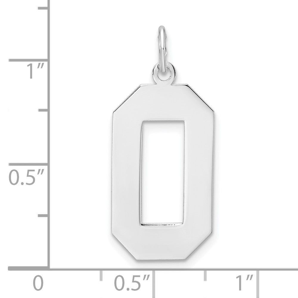 Sterlingsilber /rhodiniert Poliert Zahl 0 Charm