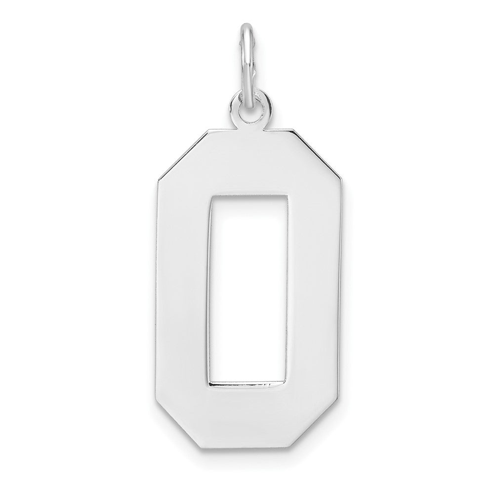 Sterlingsilber /rhodiniert Poliert Zahl 0 Charm