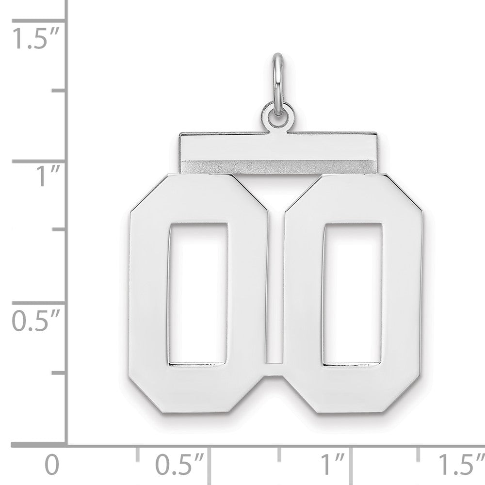 Sterlingsilber /rhodiniert Poliert Zahl 00 Charm