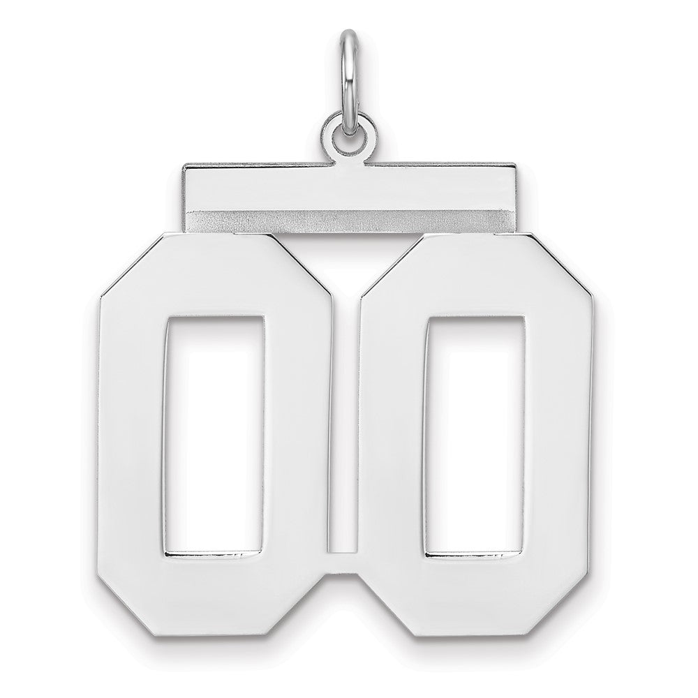 Sterlingsilber /rhodiniert Poliert Zahl 00 Charm