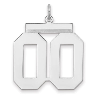 Sterlingsilber /rhodiniert Poliert Zahl 00 Charm
