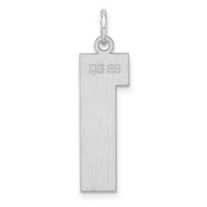 Sterlingsilber /rhodiniert Poliert Zahl 1 Charm