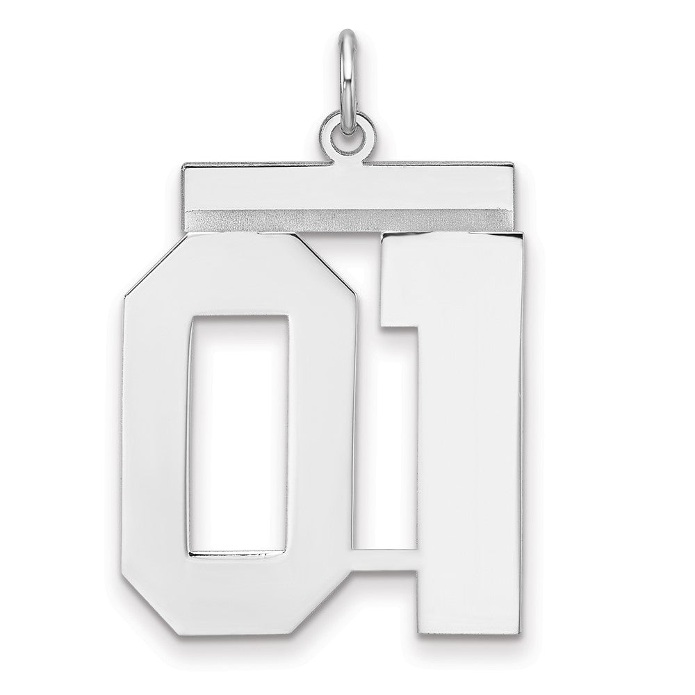 Sterlingsilber /rhodiniert Poliert Zahl 01 Charm