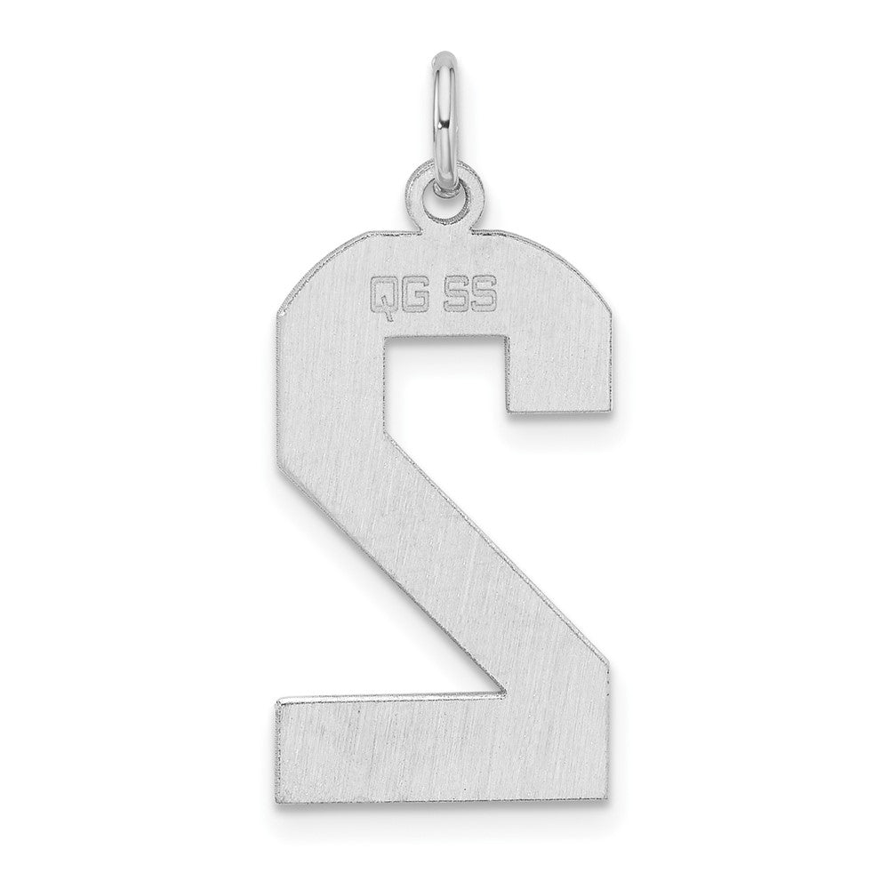 Sterlingsilber /rhodiniert Poliert Zahl 2 Charm