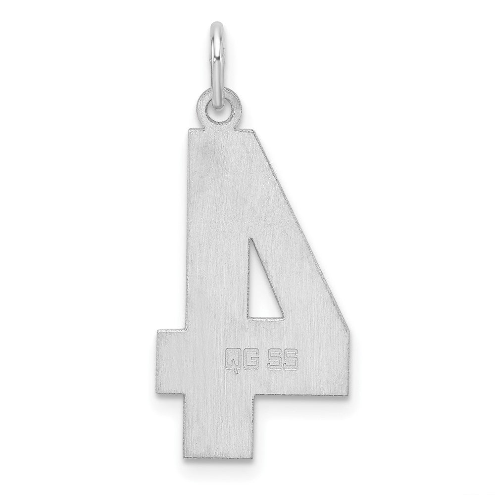 Sterlingsilber /rhodiniert Poliert Zahl 4 Charm