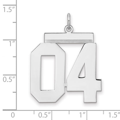Sterlingsilber /rhodiniert Poliert Zahl 04 Charm