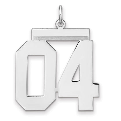 Sterlingsilber /rhodiniert Poliert Zahl 04 Charm