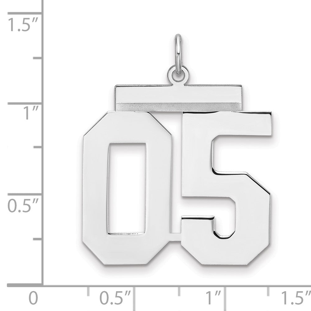 Sterlingsilber /rhodiniert Poliert Zahl 05 Charm