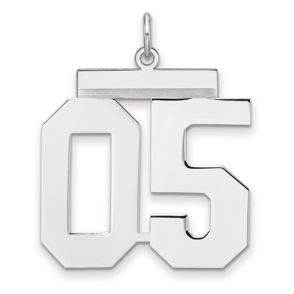 Sterlingsilber /rhodiniert Poliert Zahl 05 Charm