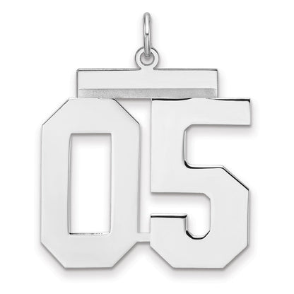 Sterlingsilber /rhodiniert Poliert Zahl 05 Charm