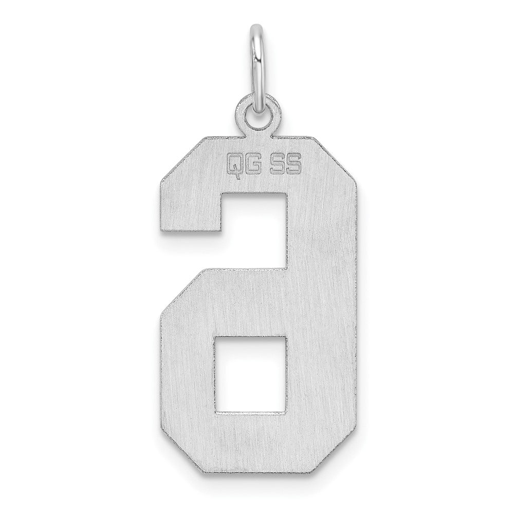 Sterlingsilber /rhodiniert Poliert Zahl 6 Charm