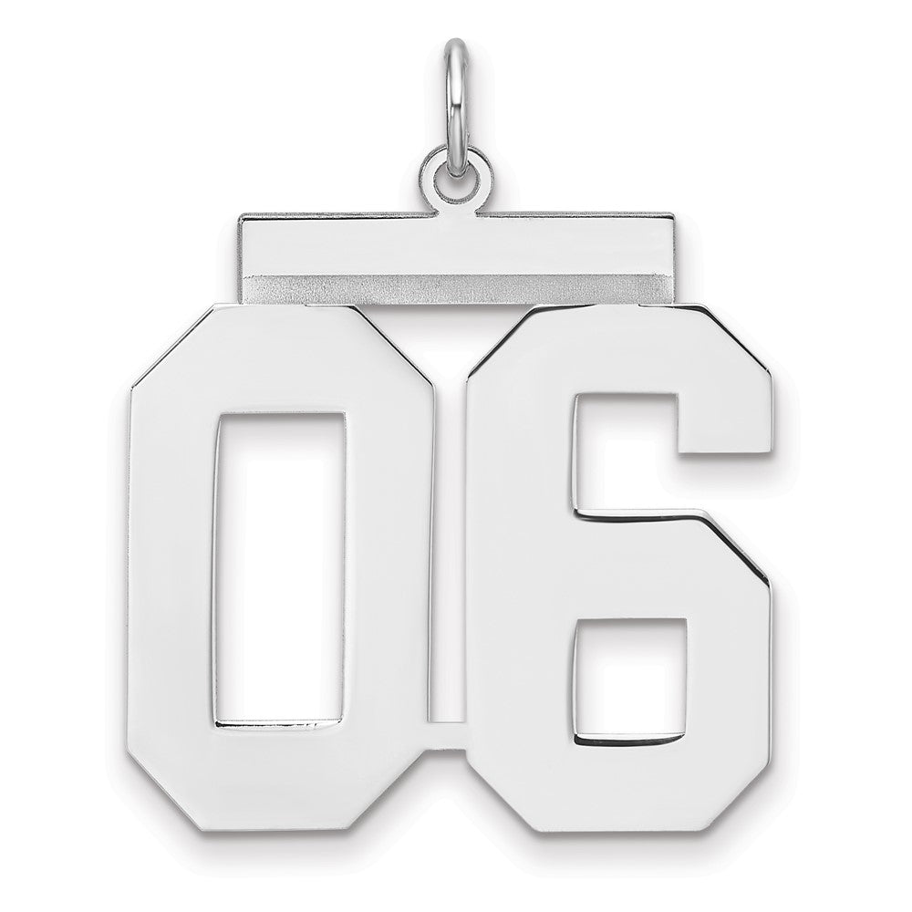 Sterlingsilber /rhodiniert Poliert Zahl 06 Charm