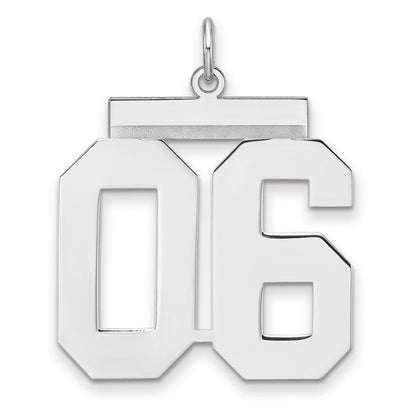 Sterlingsilber /rhodiniert Poliert Zahl 06 Charm