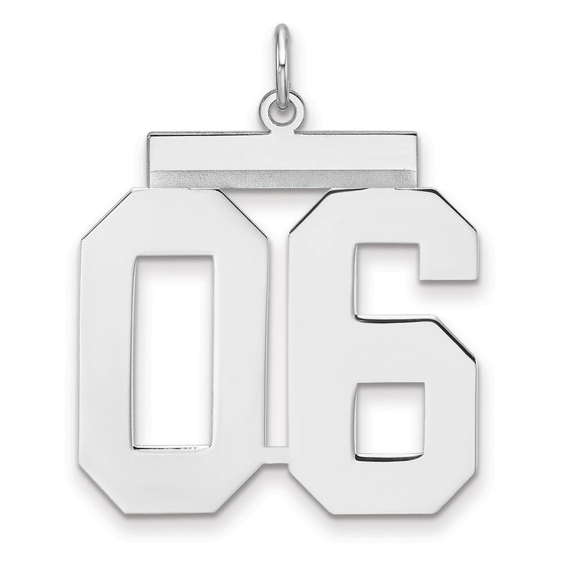 Sterlingsilber /rhodiniert Poliert Zahl 06 Charm