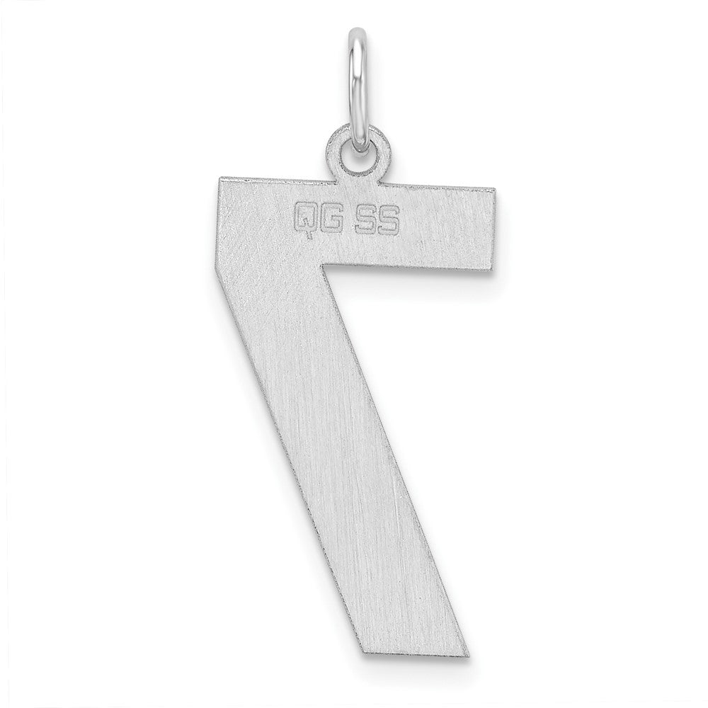 Sterlingsilber /rhodiniert Poliert Zahl 7 Charm