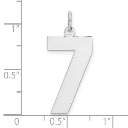 Sterlingsilber /rhodiniert Poliert Zahl 7 Charm