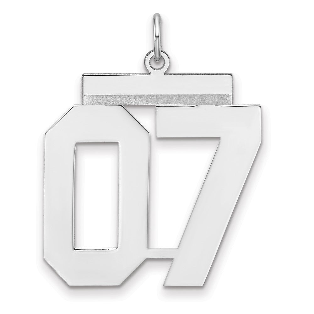 Sterlingsilber /rhodiniert Poliert Zahl 07 Charm