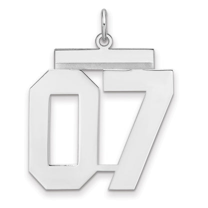 Sterlingsilber /rhodiniert Poliert Zahl 07 Charm