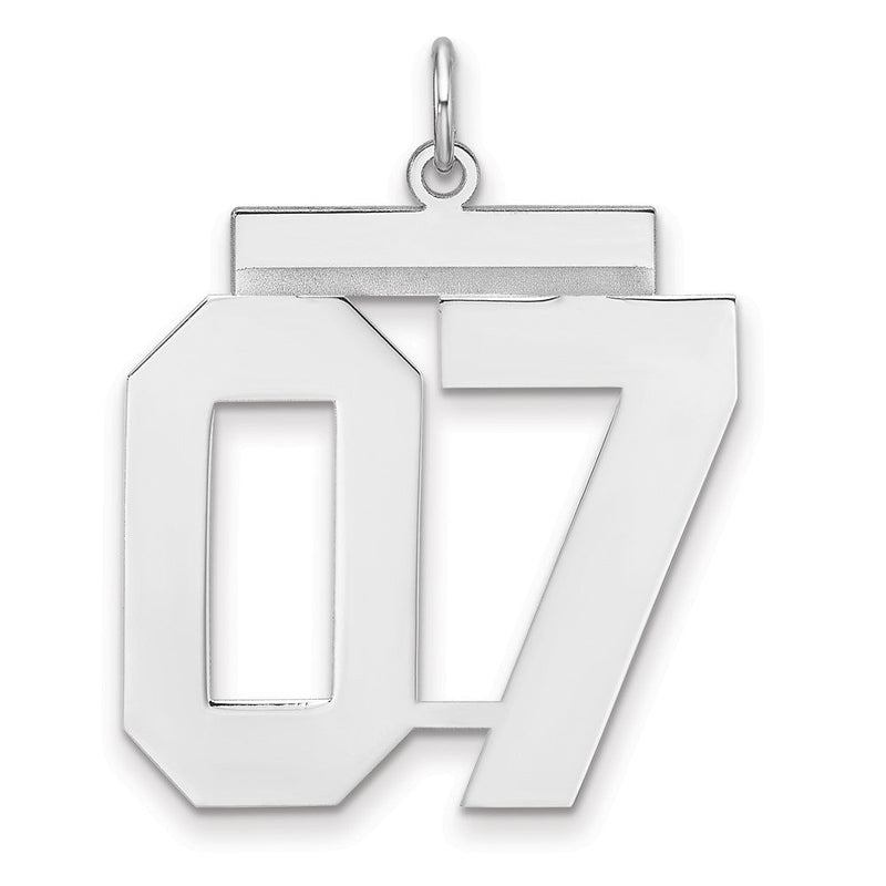 Sterlingsilber /rhodiniert Poliert Zahl 07 Charm