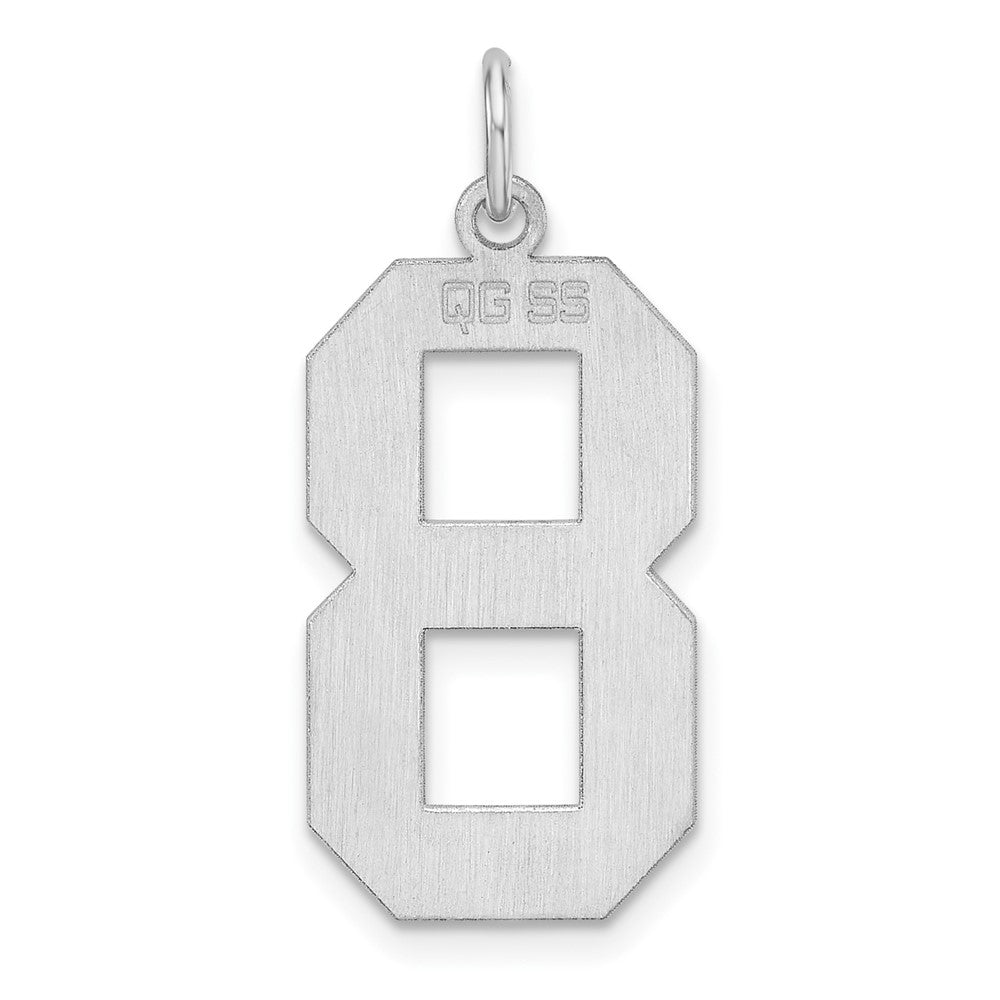 Sterlingsilber /rhodiniert Poliert Zahl 8 Charm