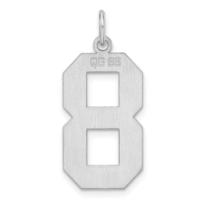 Sterlingsilber /rhodiniert Poliert Zahl 8 Charm