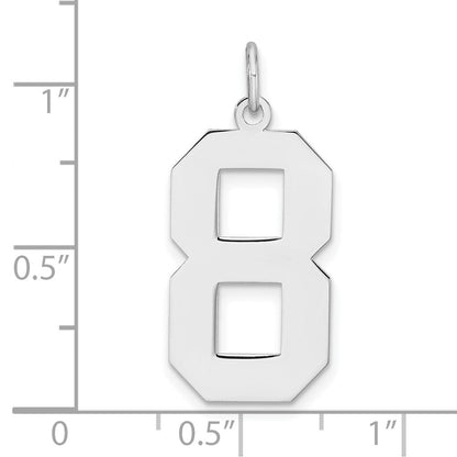 Sterlingsilber /rhodiniert Poliert Zahl 8 Charm