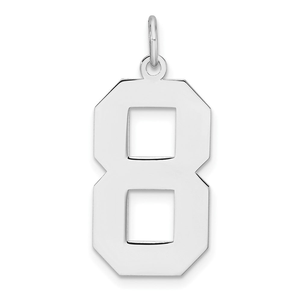 Sterlingsilber /rhodiniert Poliert Zahl 8 Charm