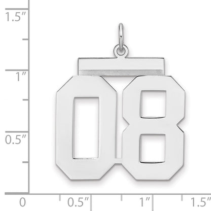 Sterlingsilber /rhodiniert Poliert Zahl 08 Charm