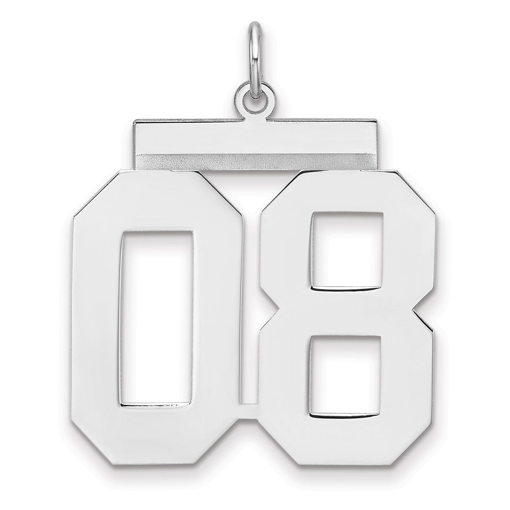 Sterlingsilber /rhodiniert Poliert Zahl 08 Charm