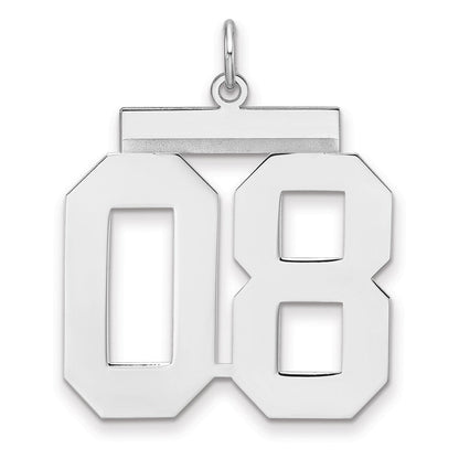 Sterlingsilber /rhodiniert Poliert Zahl 08 Charm