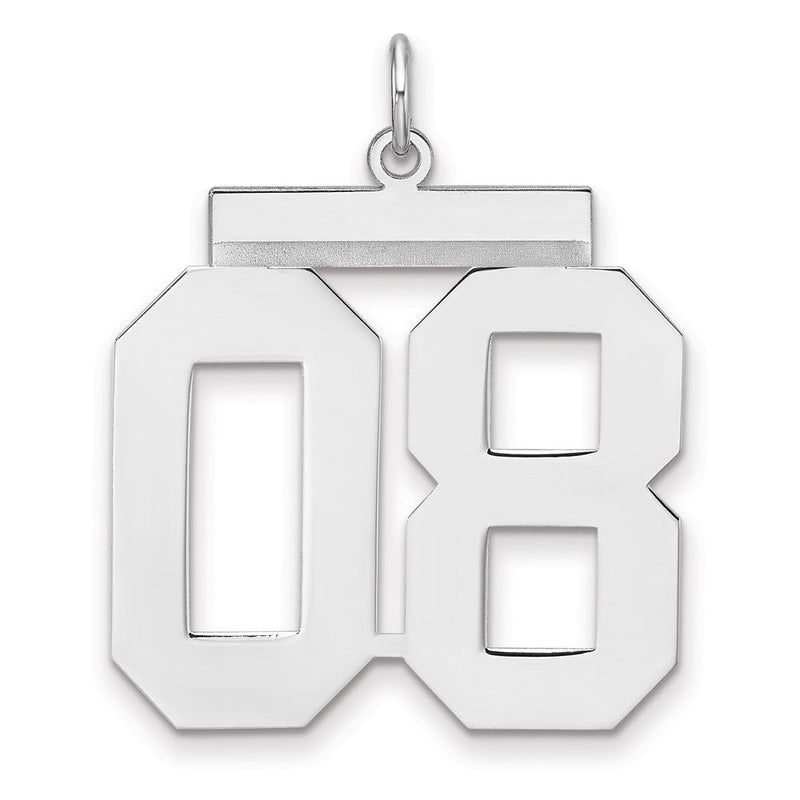Sterlingsilber /rhodiniert Poliert Zahl 08 Charm