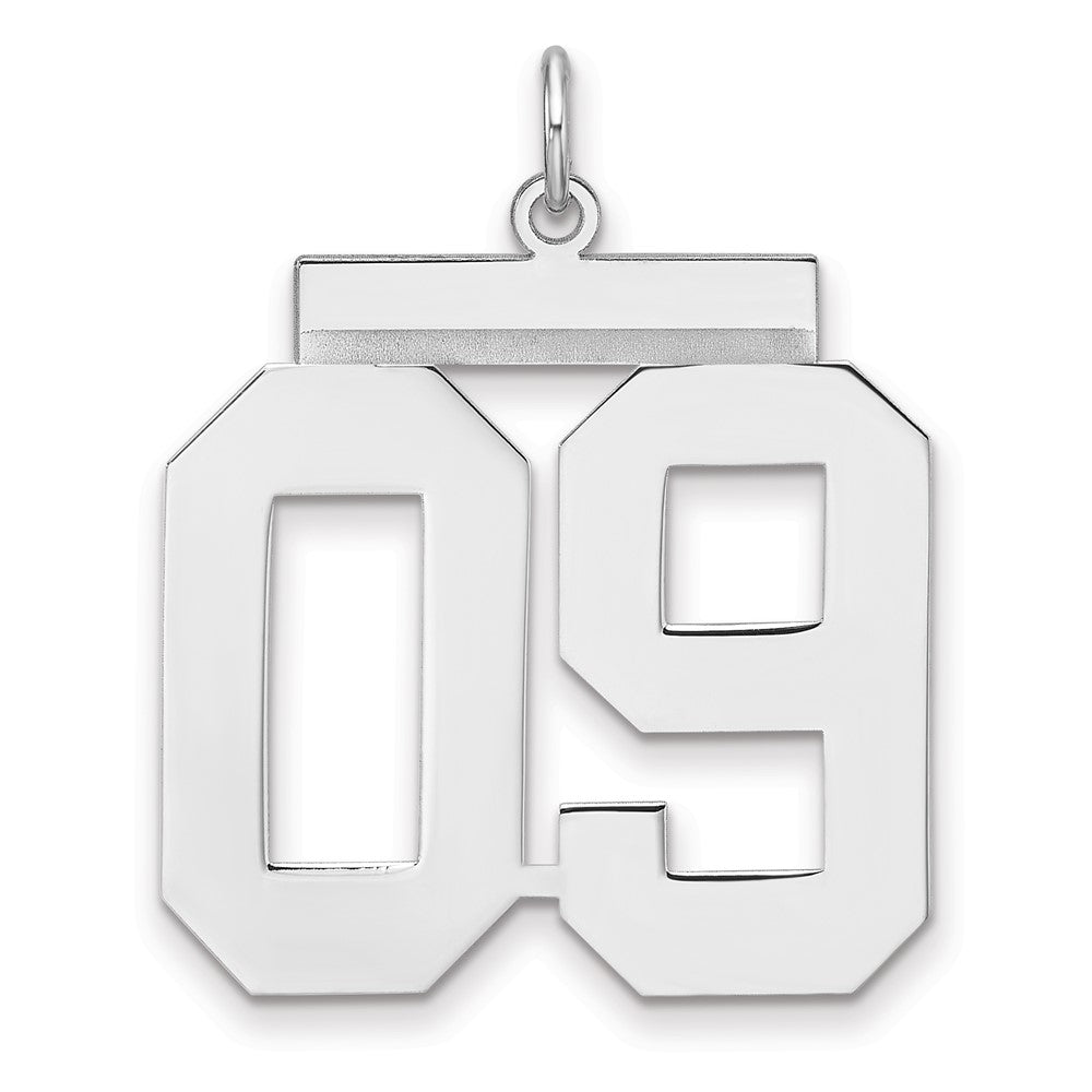 Sterlingsilber /rhodiniert Poliert Zahl 09 Charm