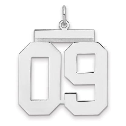 Sterlingsilber /rhodiniert Poliert Zahl 09 Charm