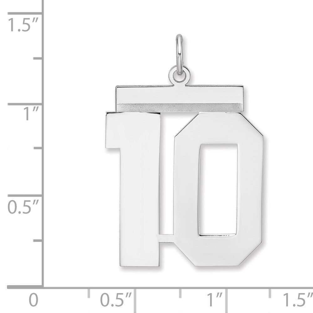 Sterlingsilber /rhodiniert Poliert Zahl 10 Charm