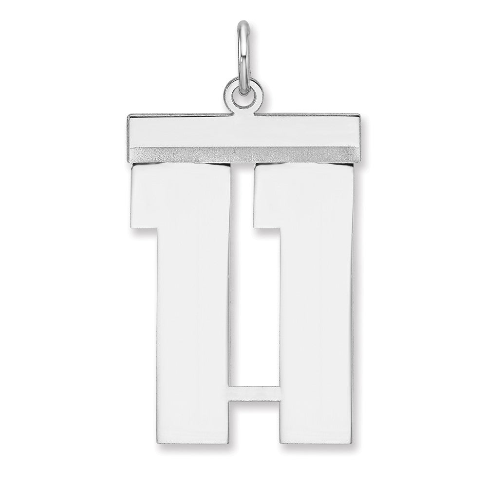 Sterlingsilber /rhodiniert Poliert Zahl 11 Charm