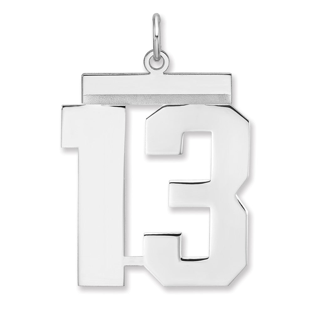 Sterlingsilber /rhodiniert Poliert Zahl 13 Charm