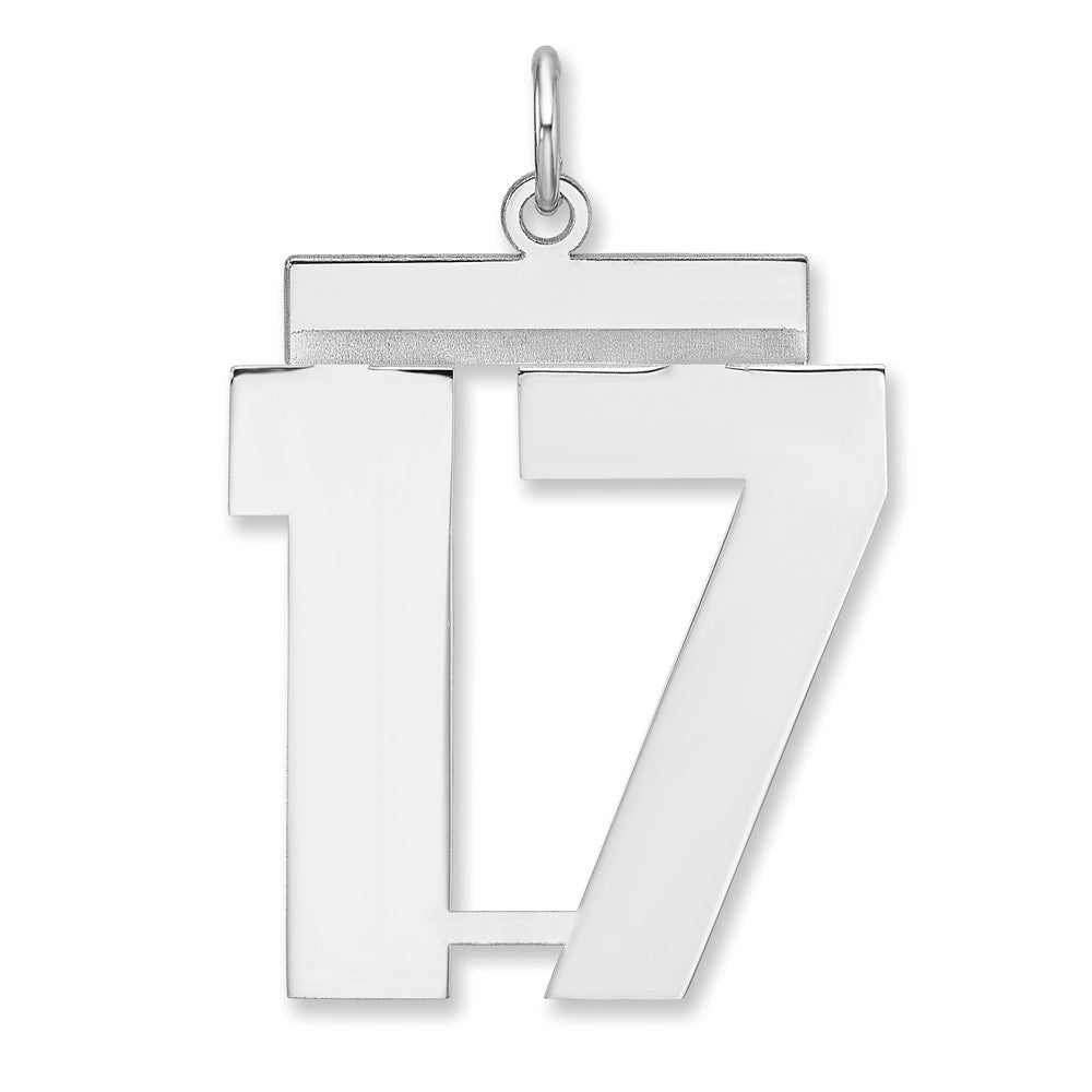 Sterlingsilber /rhodiniert Poliert Zahl 17 Charm