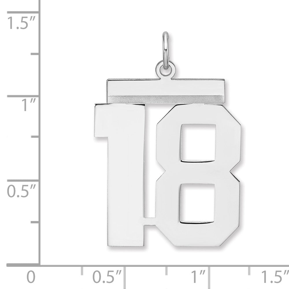 Sterlingsilber /rhodiniert Poliert Zahl 18 Charm