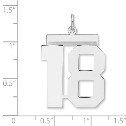 Sterlingsilber /rhodiniert Poliert Zahl 18 Charm