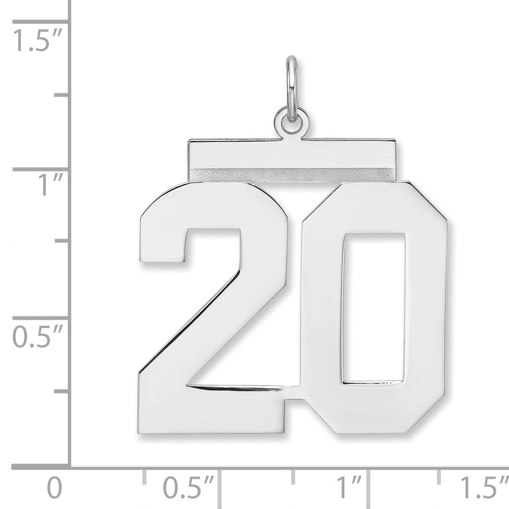 Sterlingsilber /rhodiniert Poliert Zahl 20 Charm