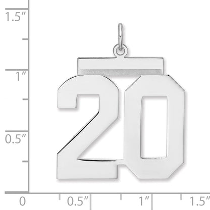 Sterlingsilber /rhodiniert Poliert Zahl 20 Charm