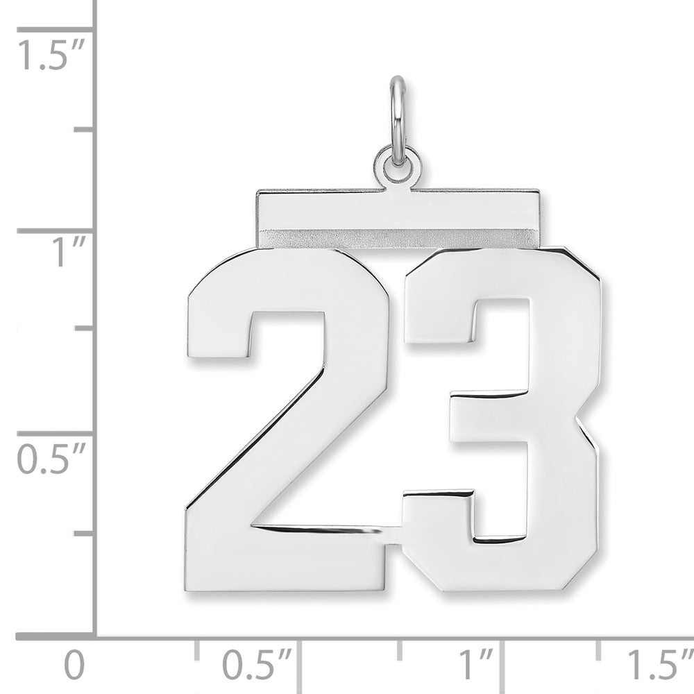 Sterlingsilber /rhodiniert Poliert Zahl 23 Charm