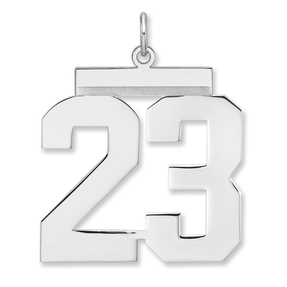 Sterlingsilber /rhodiniert Poliert Zahl 23 Charm