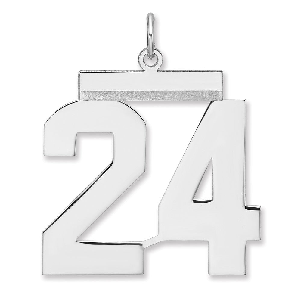 Sterlingsilber /rhodiniert Poliert Zahl 24 Charm