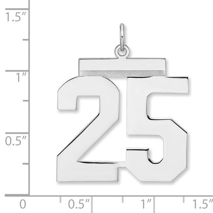 Sterlingsilber /rhodiniert Poliert Zahl 25 Charm