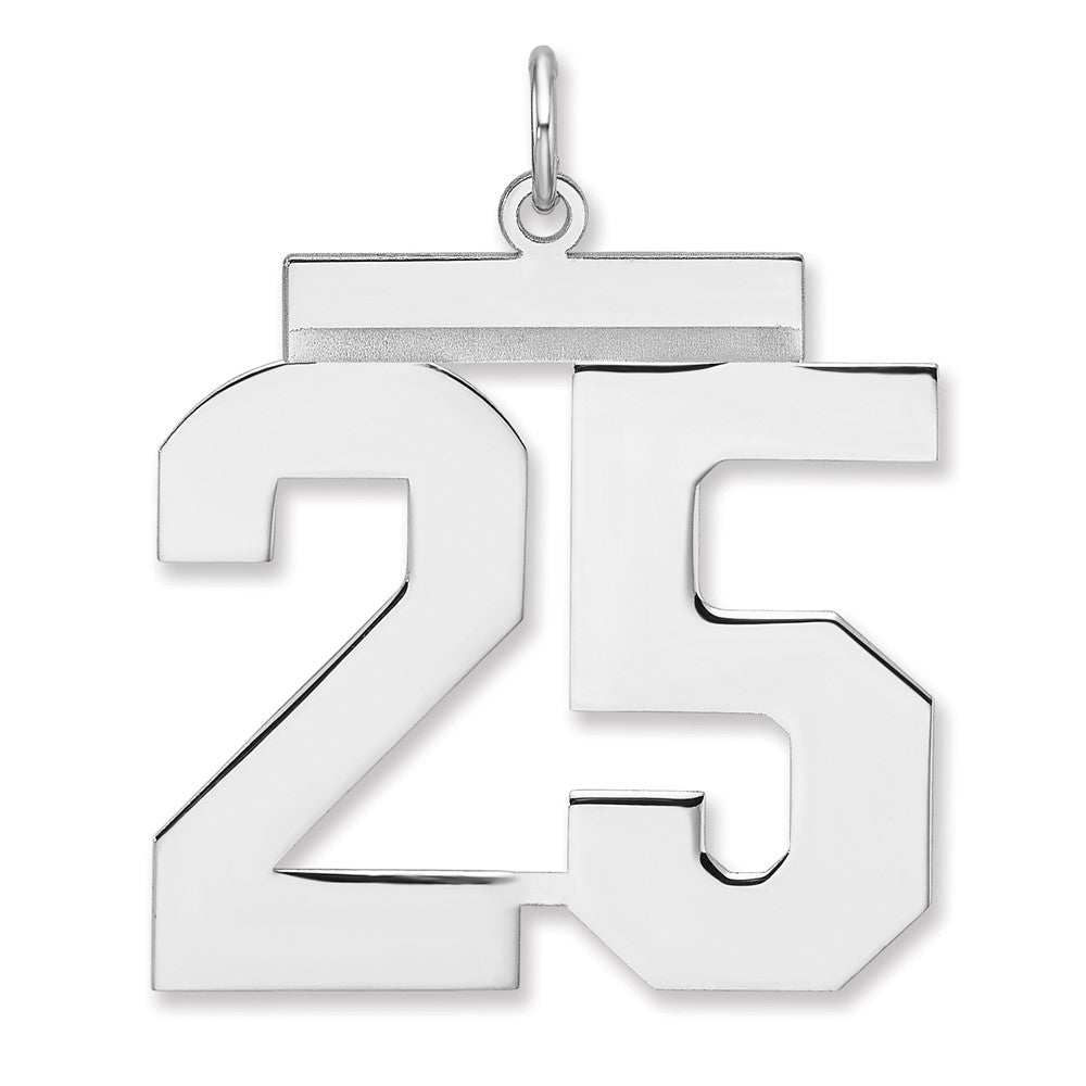 Sterlingsilber /rhodiniert Poliert Zahl 25 Charm