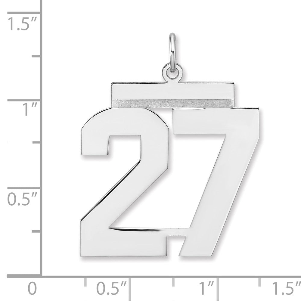 Sterlingsilber /rhodiniert Poliert Zahl 27 Charm