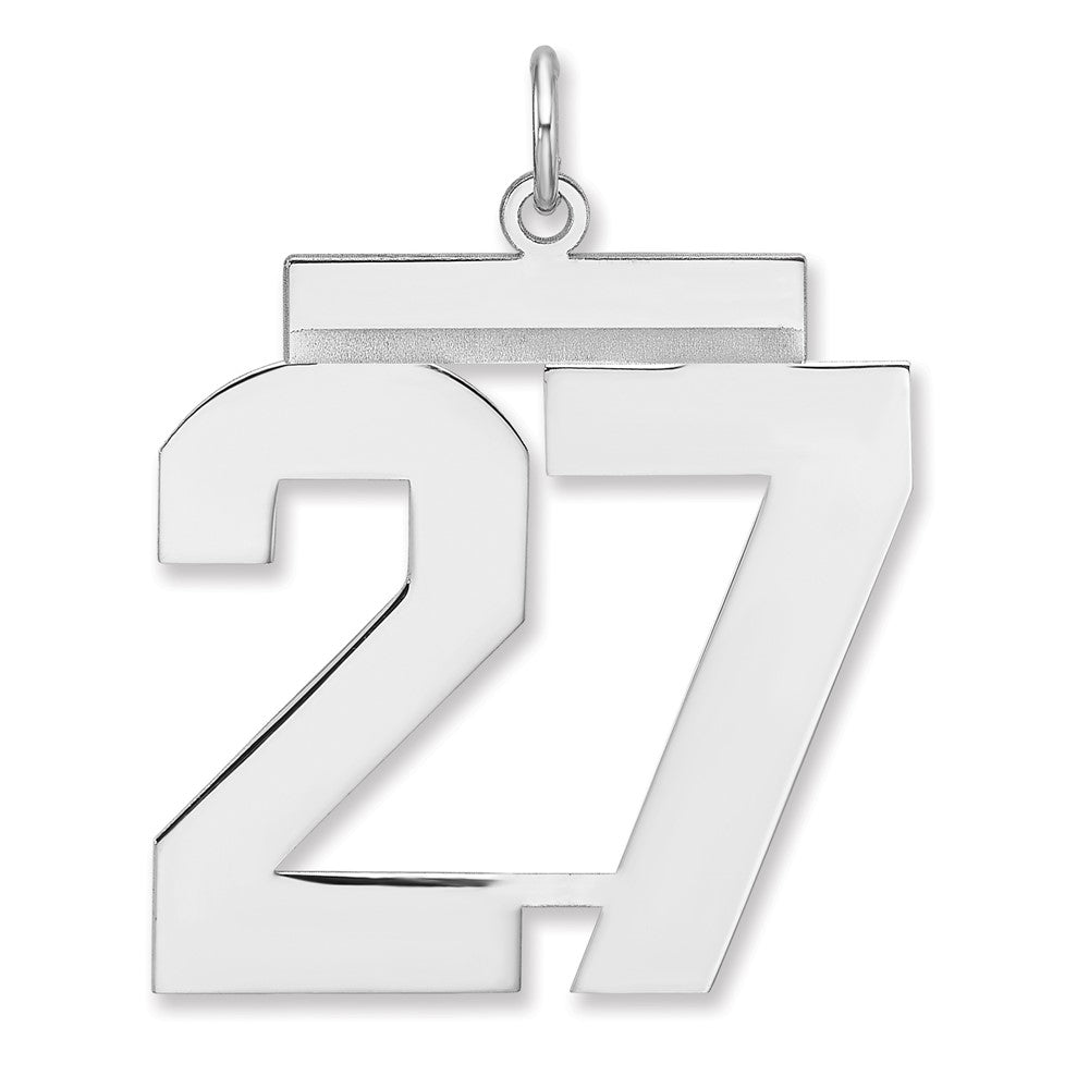 Sterlingsilber /rhodiniert Poliert Zahl 27 Charm