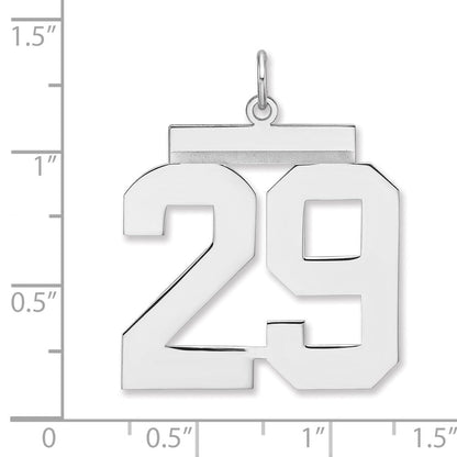 Sterlingsilber /rhodiniert Poliert Zahl 29 Charm