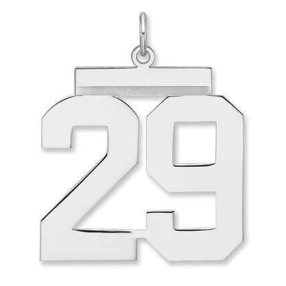 Sterlingsilber /rhodiniert Poliert Zahl 29 Charm